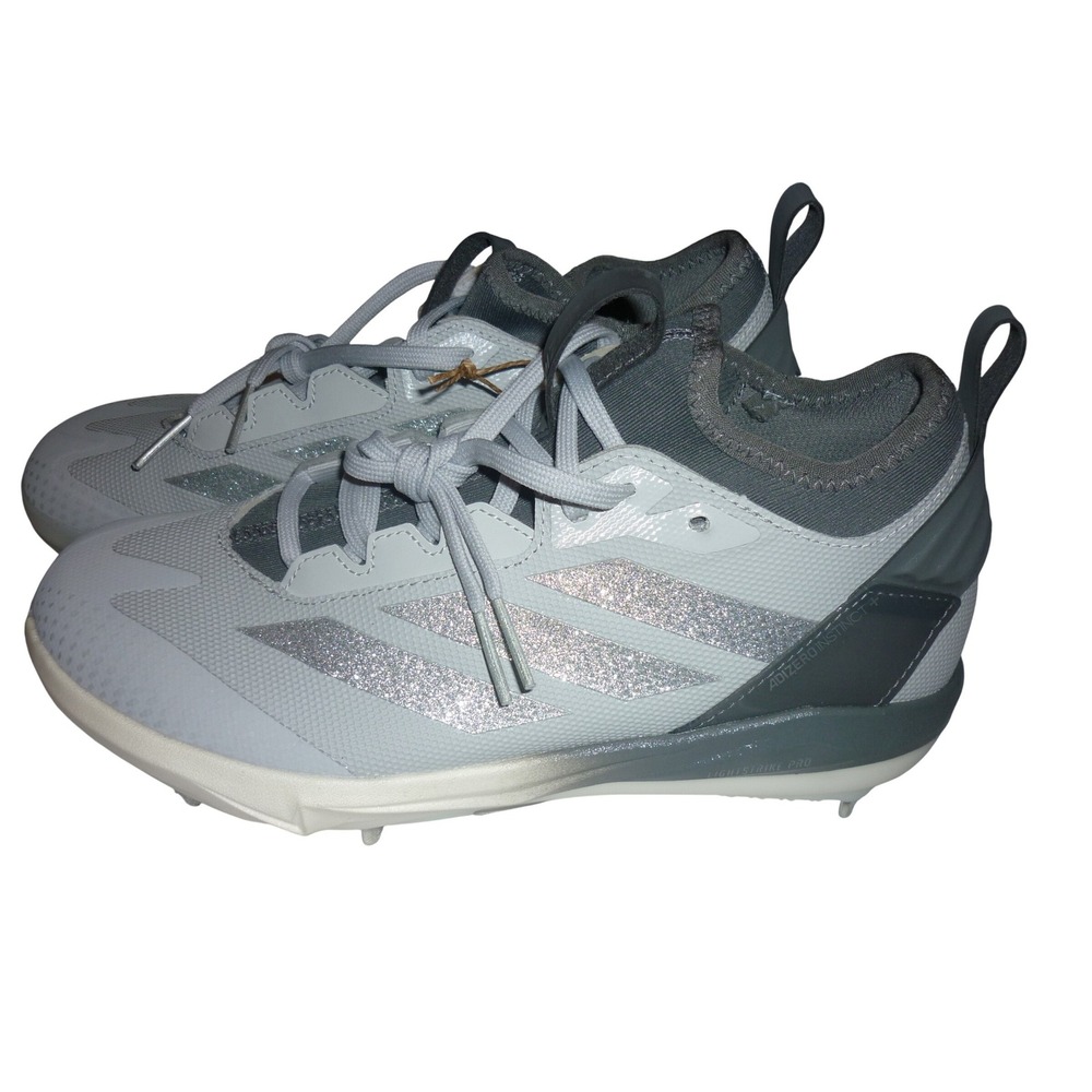 Adidas Adizero‎ Instinct+ 2 Softball Cleats Grey Silver Glitter JQ8239 Womens 8